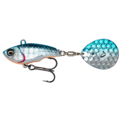 77067 Savage Gear Fat Tail Spin 8.0cm / 24g - BLUE SILVER