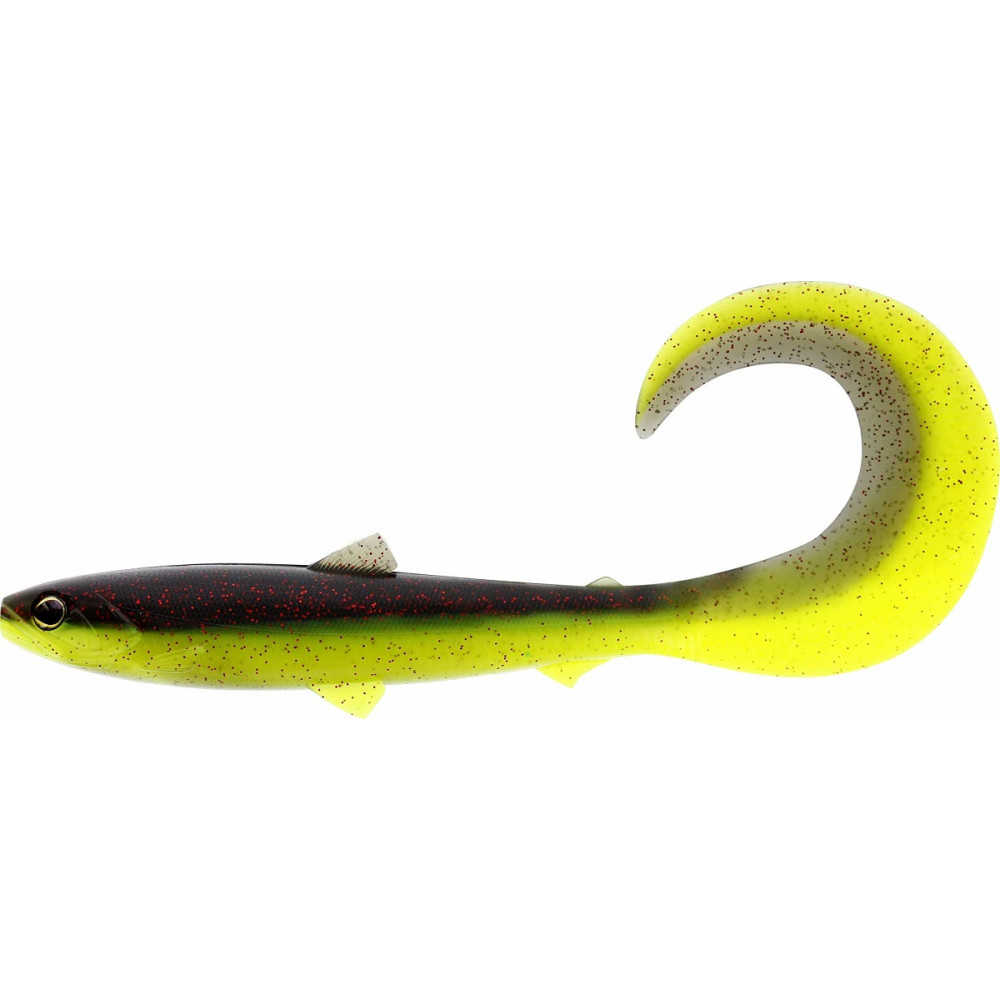 P081-563-010 Guma Westin BullTeez Curltail 10cm - Black / Chartreuse