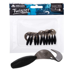 Gumy Mikado Twister 3.8cm 10 szt. - BLACK