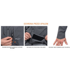 Koszula przeciwsłoneczna Graff 807-KO-CL-2 UPF50 - grafitowa