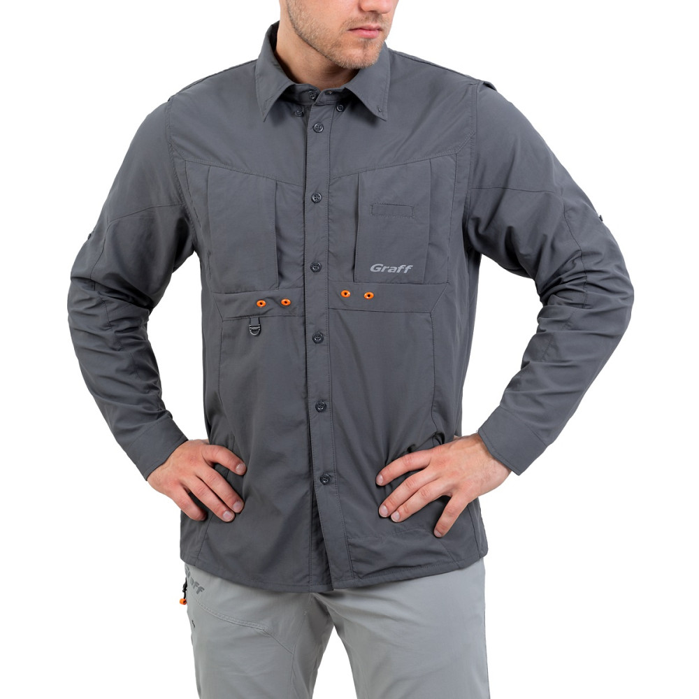 Koszula przeciwsłoneczna Graff 807-KO-CL-2 UPF50 - grafitowa