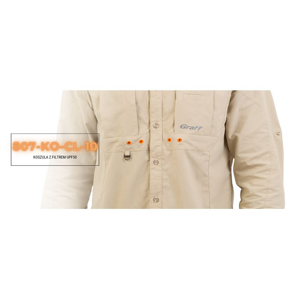 Koszula przeciwsłoneczna Graff 807-KO-CL-10 UPF50 - beżowa