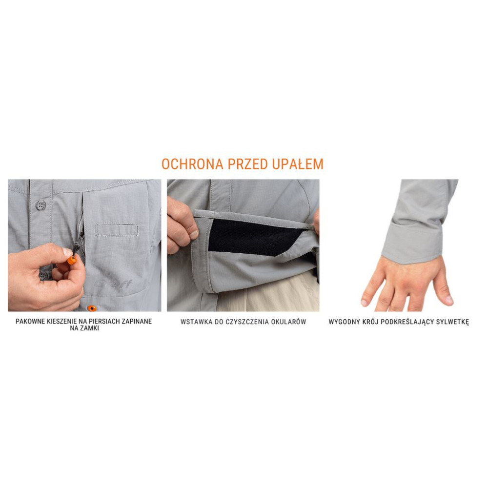 Koszula przeciwsłoneczna Graff 807-KO-CL-12 UPF50 - szara