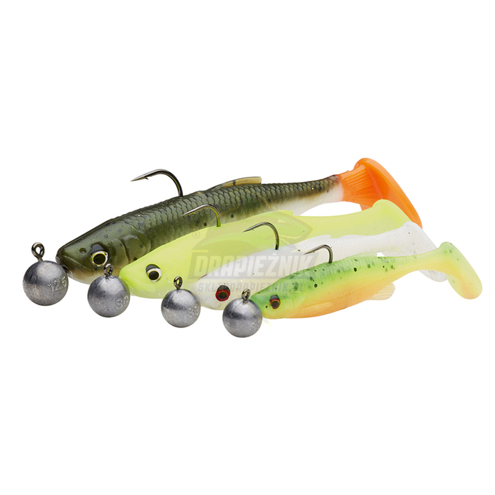 Zestaw Gum Savage Gear Fat Minnow T Tail Rtf Cm Darkwater Mix