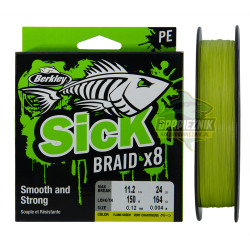 Plecionka Berkley Sick Braid x8 FLAME GREEN 150m