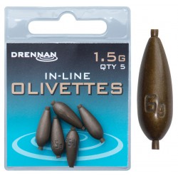 Warianty Ciężarki Drennan Polemaster Olivettes In-Line - 1.5g