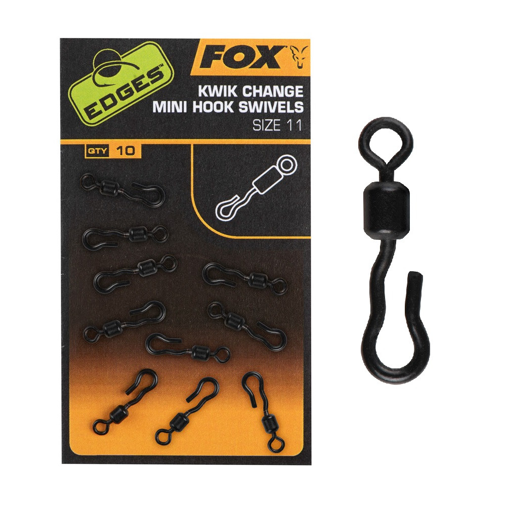 CAC763 Fox Edges - Kwik Change Mini Hook Swivels roz. 11