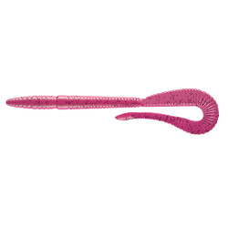 Libra Lures Bass Crazy Twist Tail Worm 14cm - 019 / HOT PINK WITH BLACK PEPPER