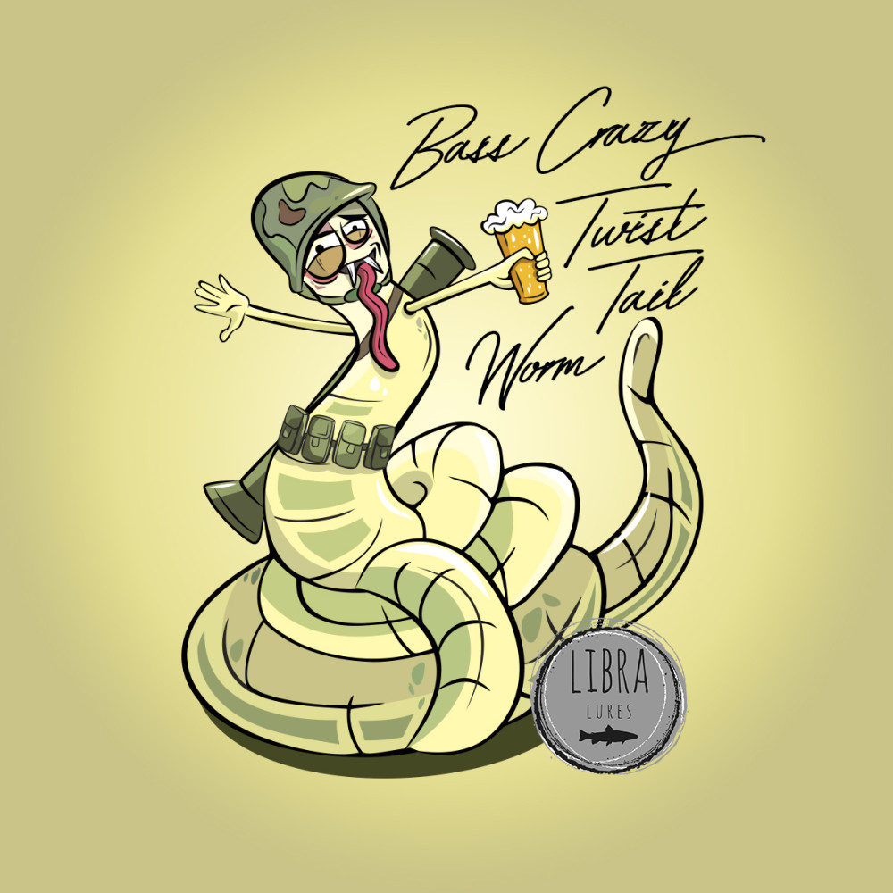 Libra Lures Bass Crazy Twist Tail Worm 14cm