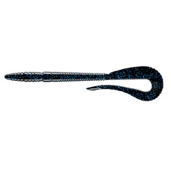 Libra Lures Bass Crazy Twist Tail Worm 14cm - 040 / BLACK WITH BLUE PEPPER