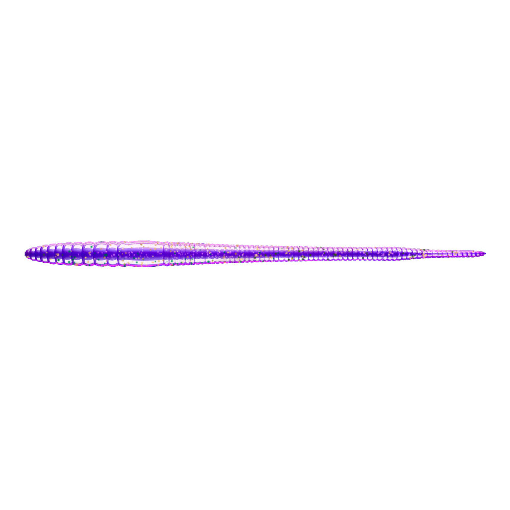 Libra Lures Bass Slim Finnese Worm 14cm - 020 / PURPLE WITH GOLD & GREEN PEPPER