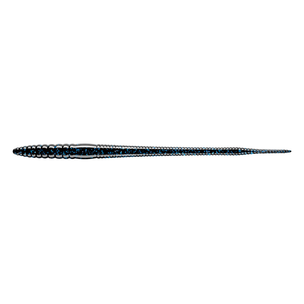 Libra Lures Bass Slim Finnese Worm 14cm - 040 / BLACK WITH BLUE PEPPER