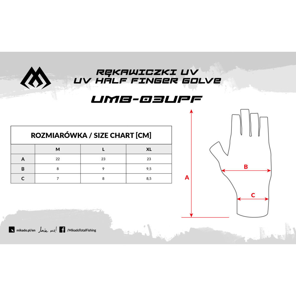 Rękawiczki letnie Mikado z filtrem UPF50+