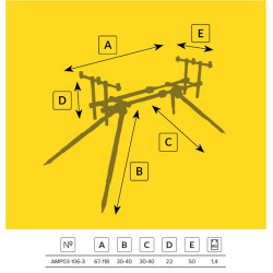 AMP03-106-3 Rodpod Mikado Starter Pod - 3 wędki