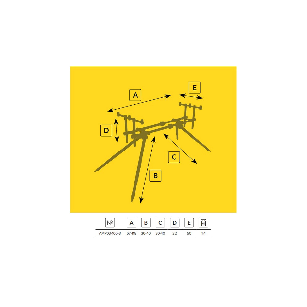 AMP03-106-3 Rodpod Mikado Starter Pod - 3 wędki