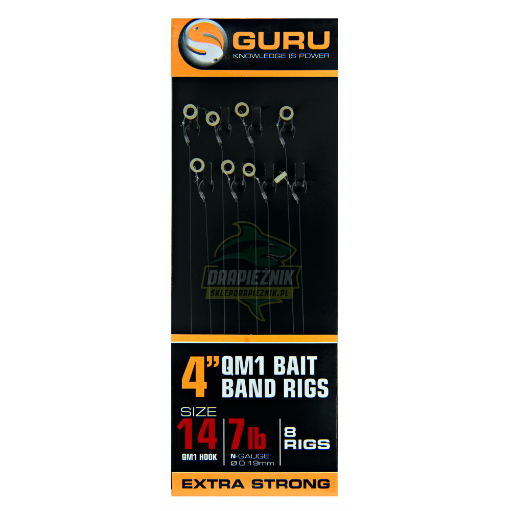 Przypony Guru QM1 With Bait Bands 10cm - roz.14