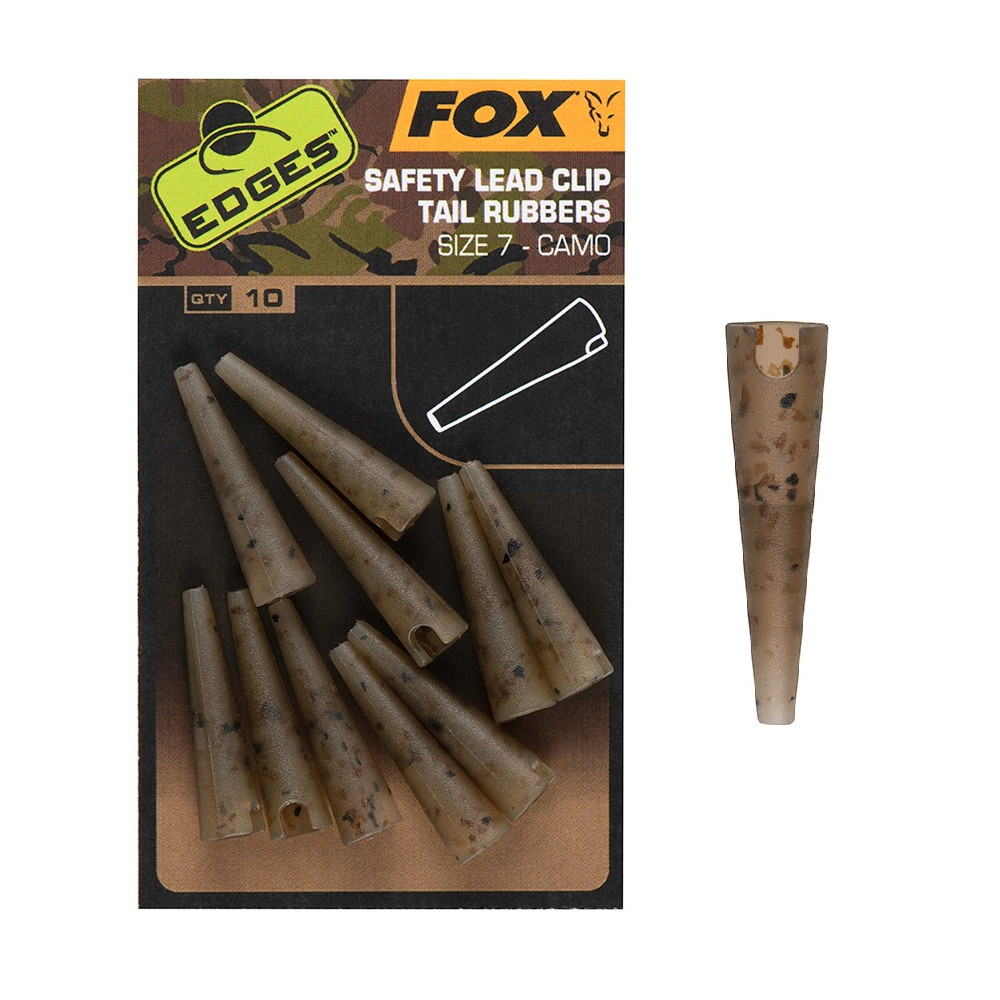 CAC808 Fox Edges - Camo Safety Lead Clip Tail Rubbers - Size 7