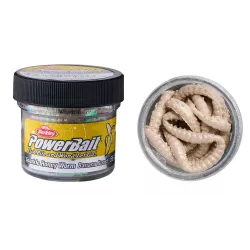 1596313 Gumy Berkley PowerBait Sparkle Honey Worm 2.5cm / SŁOIK - BANANA Natural / Scales