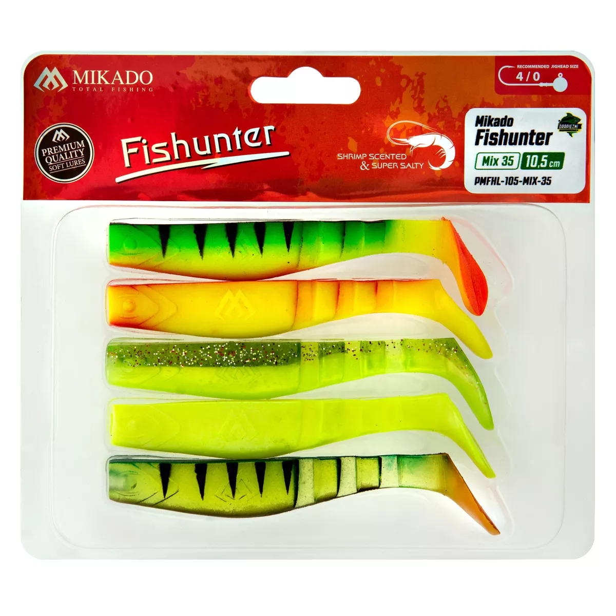 Zestaw gum Mikado Fishunter 10.5cm 5 szt. - MIX 35