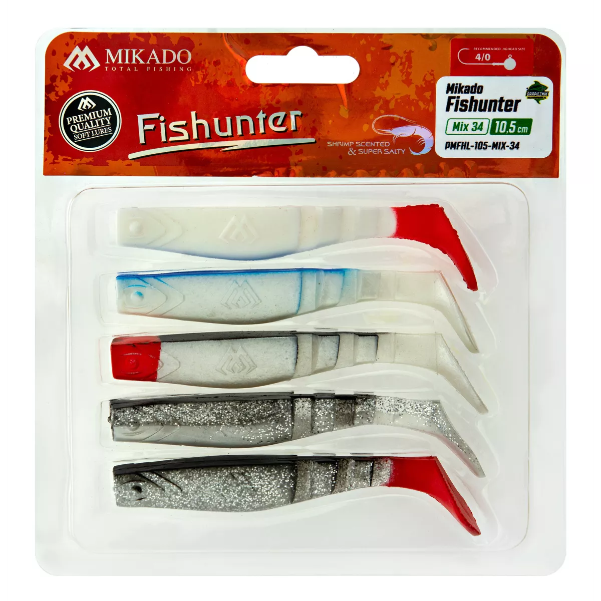 Zestaw gum Mikado Fishunter 10.5cm 5 szt. - MIX 34