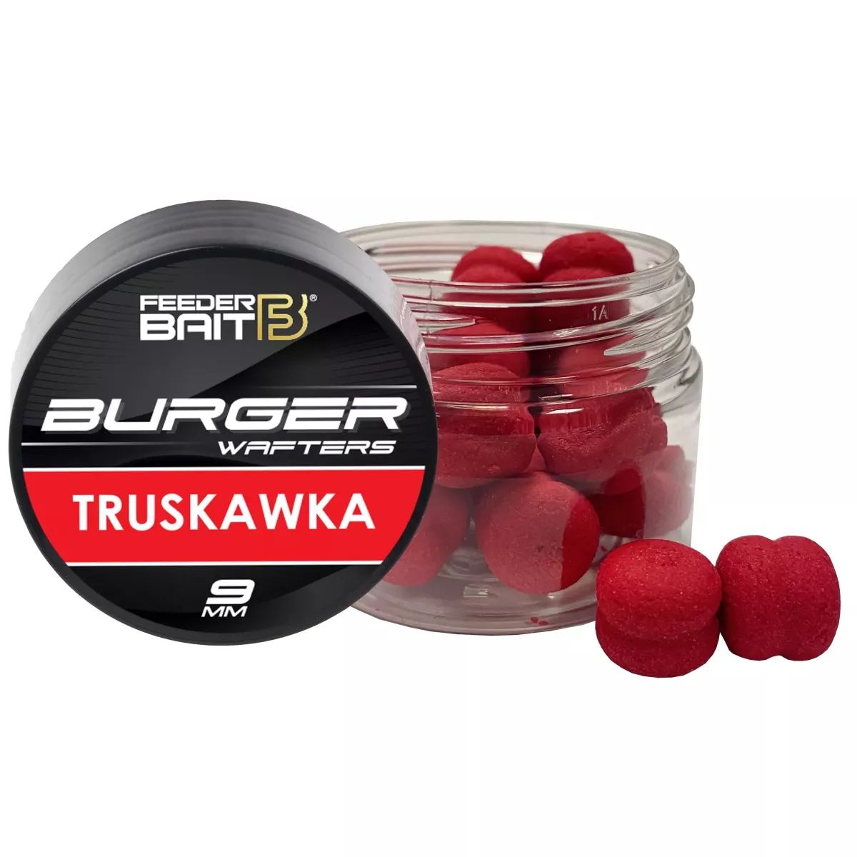 FB37-4 Feeder Bait Burger Wafters 9mm - Truskawka