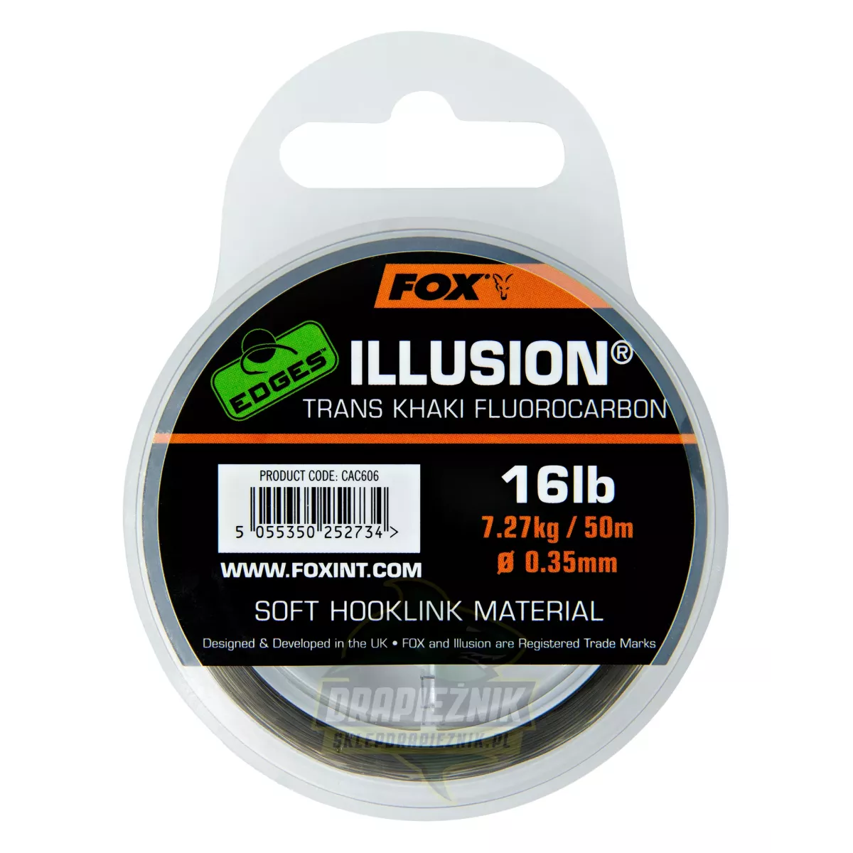Materiał Fox Illusion Soft Hooklink Fluorocarbon 50m - 16lb