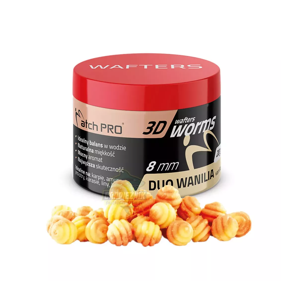 Przynęty MatchPro 3D WORMS Wafters 8mm - DUO WANILIA