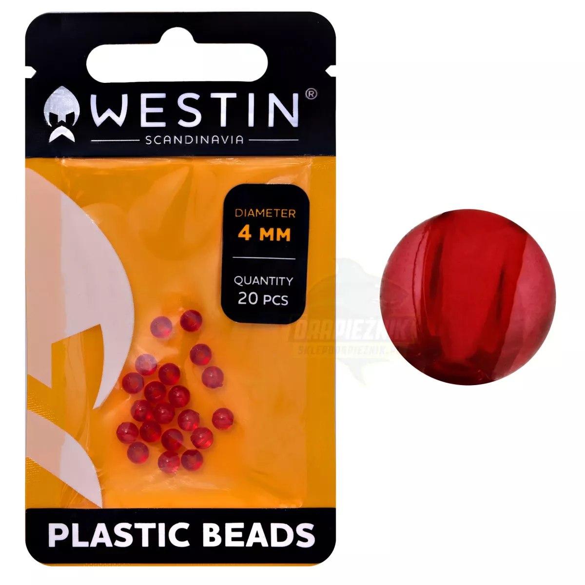 T80-822-194 Koraliki Westin Plastic Beads - RED / 4mm