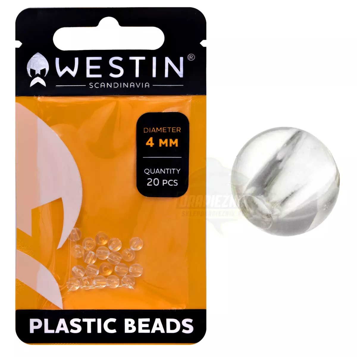 T80-823-194 Koraliki Westin Plastic Beads - TRANSPARANT / 4mm