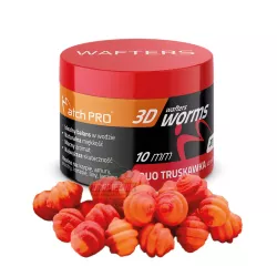 Przynęty MatchPro 3D WORMS Wafters 10mm - DUO TRUSKAWKA