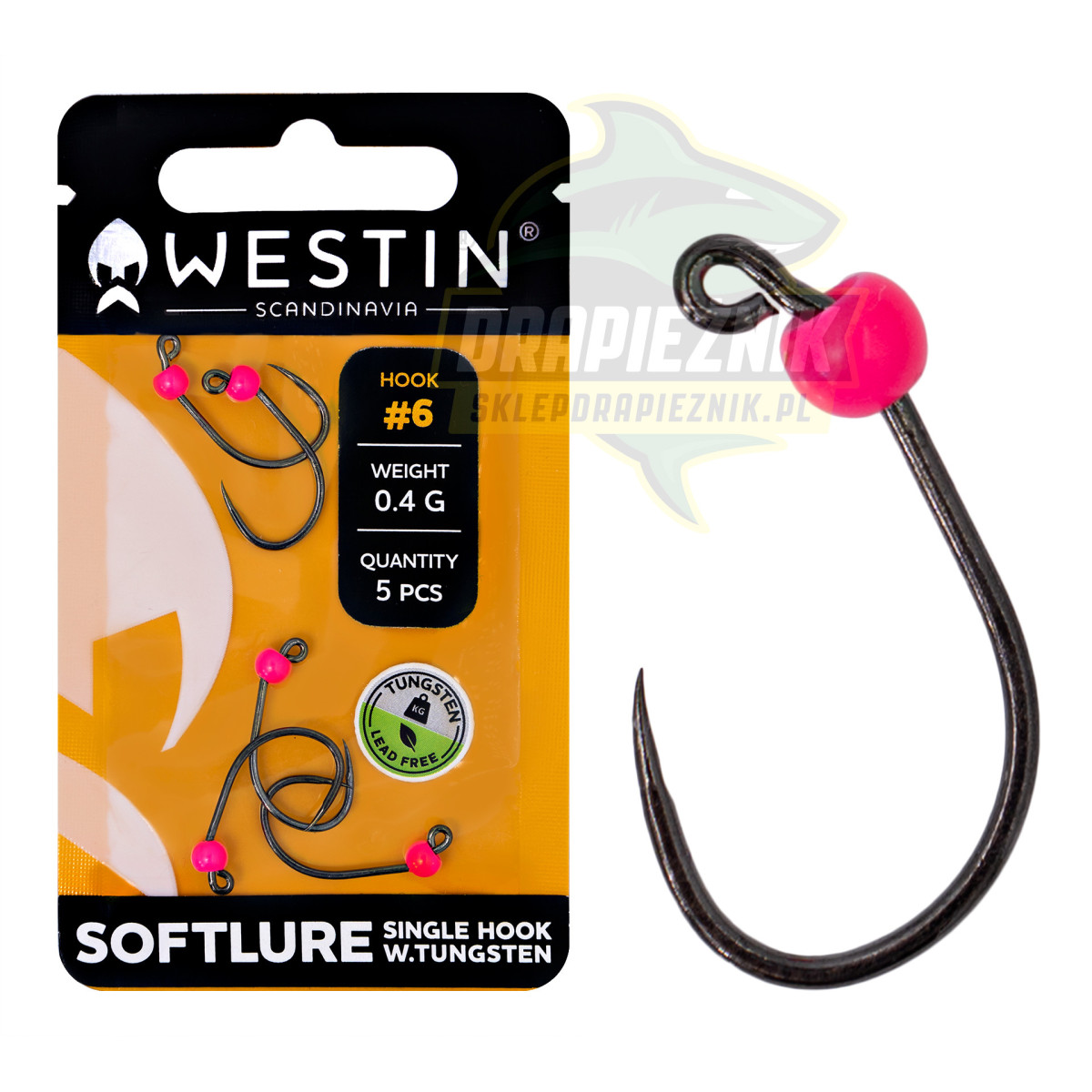 Główki Westin Softlure Single Hook Tungsten - PINK / hak 6 / 0.4g