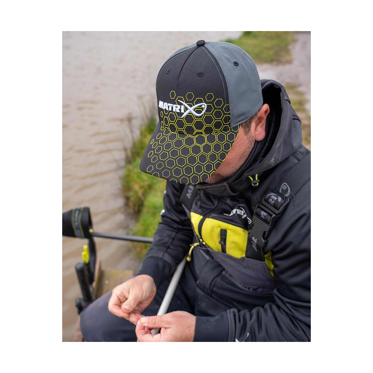 Czapka Matrix Hex Print Baseball Cap - Black