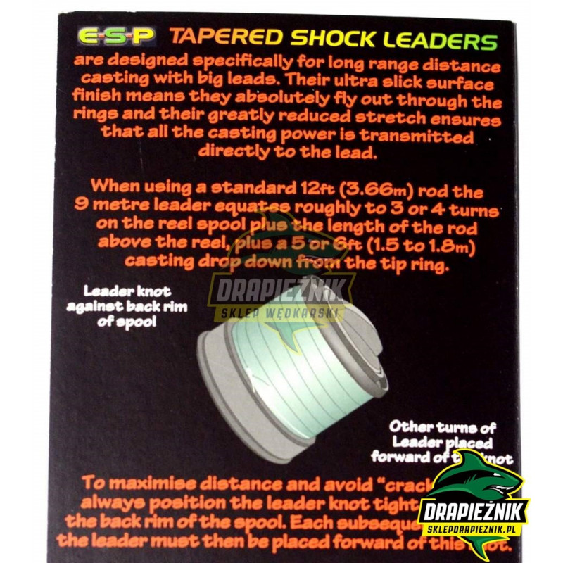 Strzałówka ESP Tapered Shock Leaders 3x9m - Crystal Clear