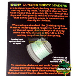 Strzałówka ESP Tapered Shock Leaders 3x9m - Weedy Green