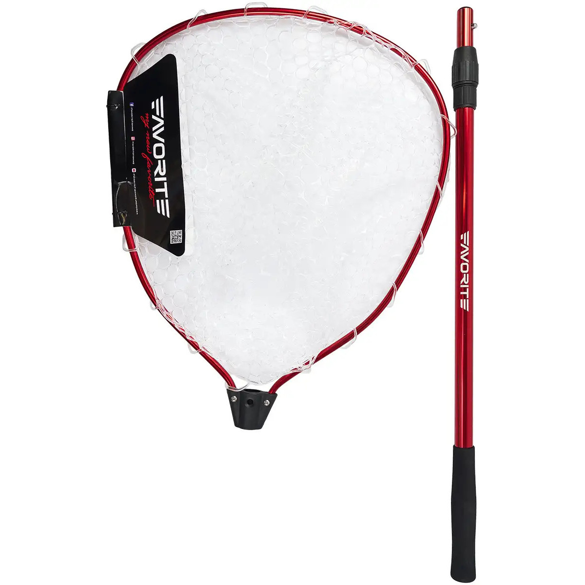 Podbierak z silikonową siatką Favorite Arena Red ATLNRD1-190 - 190cm