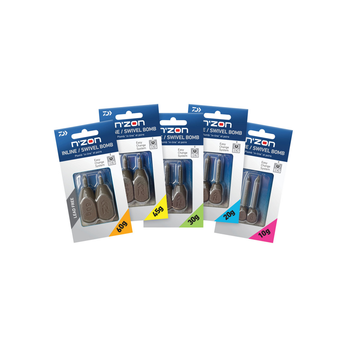 Ciężarki Daiwa N'ZON Inline Swivel Bomb