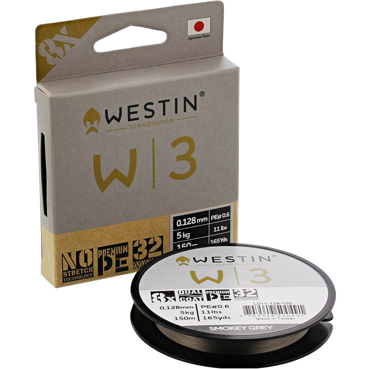 Plecionka Westin W3 x8 Braid SMOKEY GREY 150m