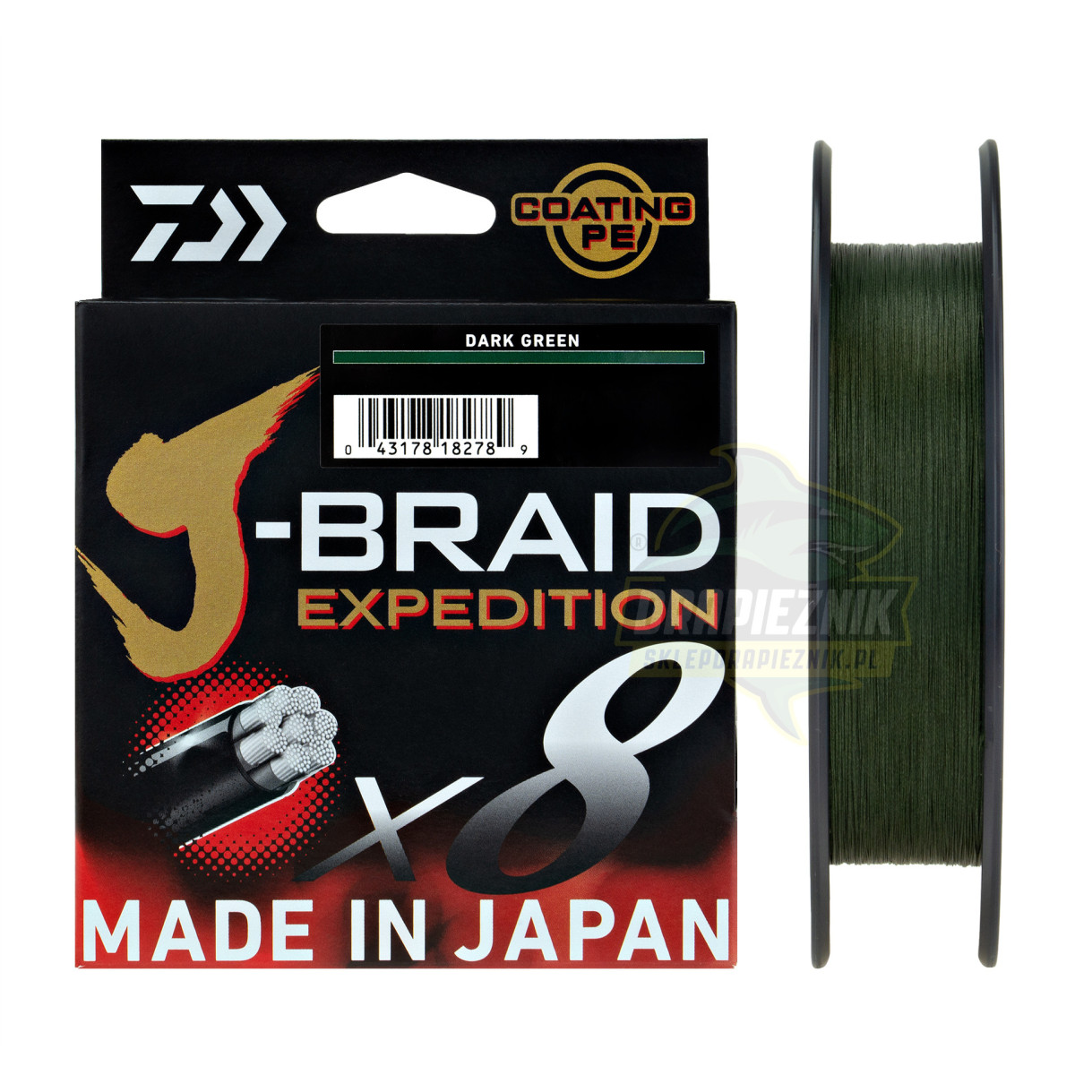 Plecionka Daiwa J-Braid Expedition X8 Dark Green 150m - 0,10mm