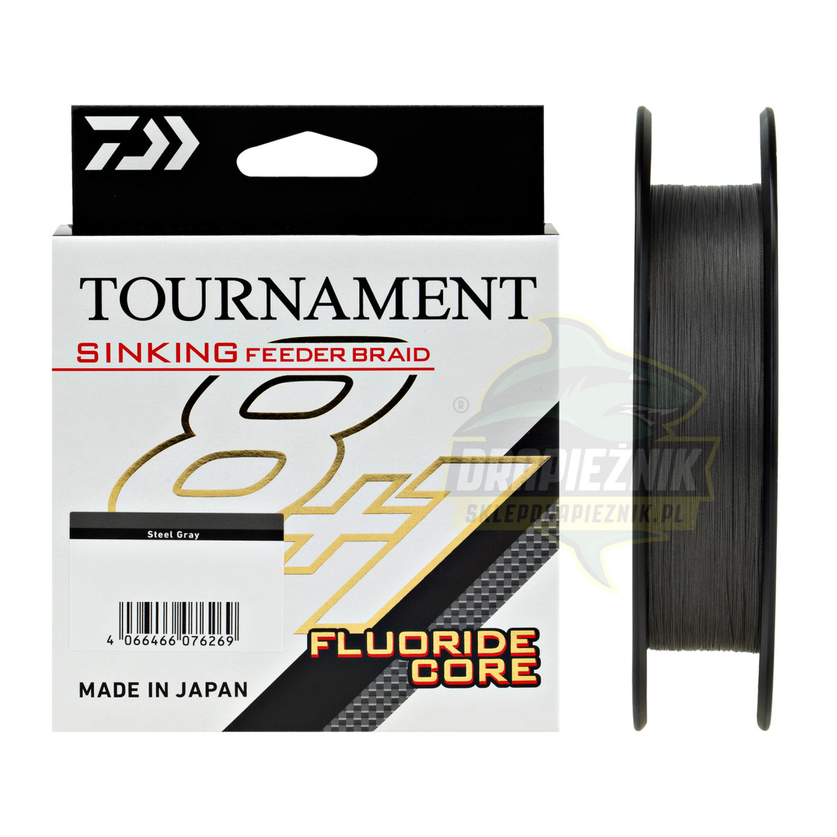 Plecionka Daiwa Tournament Sinking Feeder Braid 8+1 Steel Gray 135m - 0,14mm