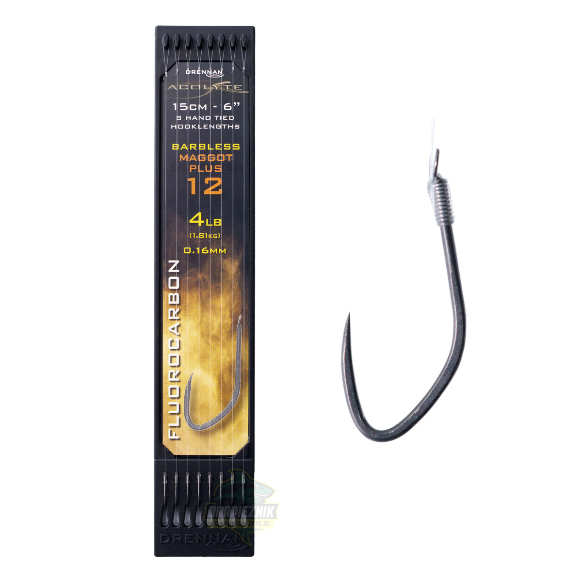 Przypony Drennan HOOK TO PLATE Acolyte Maggot Plus 15cm - roz.12