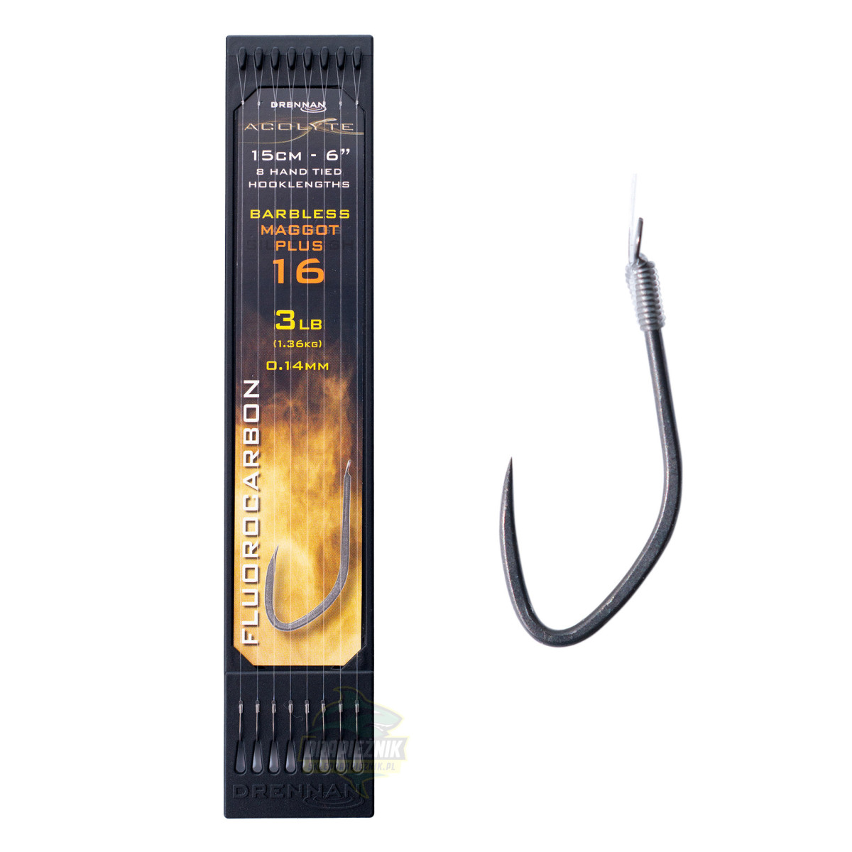 Przypony Drennan HOOK TO PLATE Acolyte Maggot Plus 15cm - roz.16