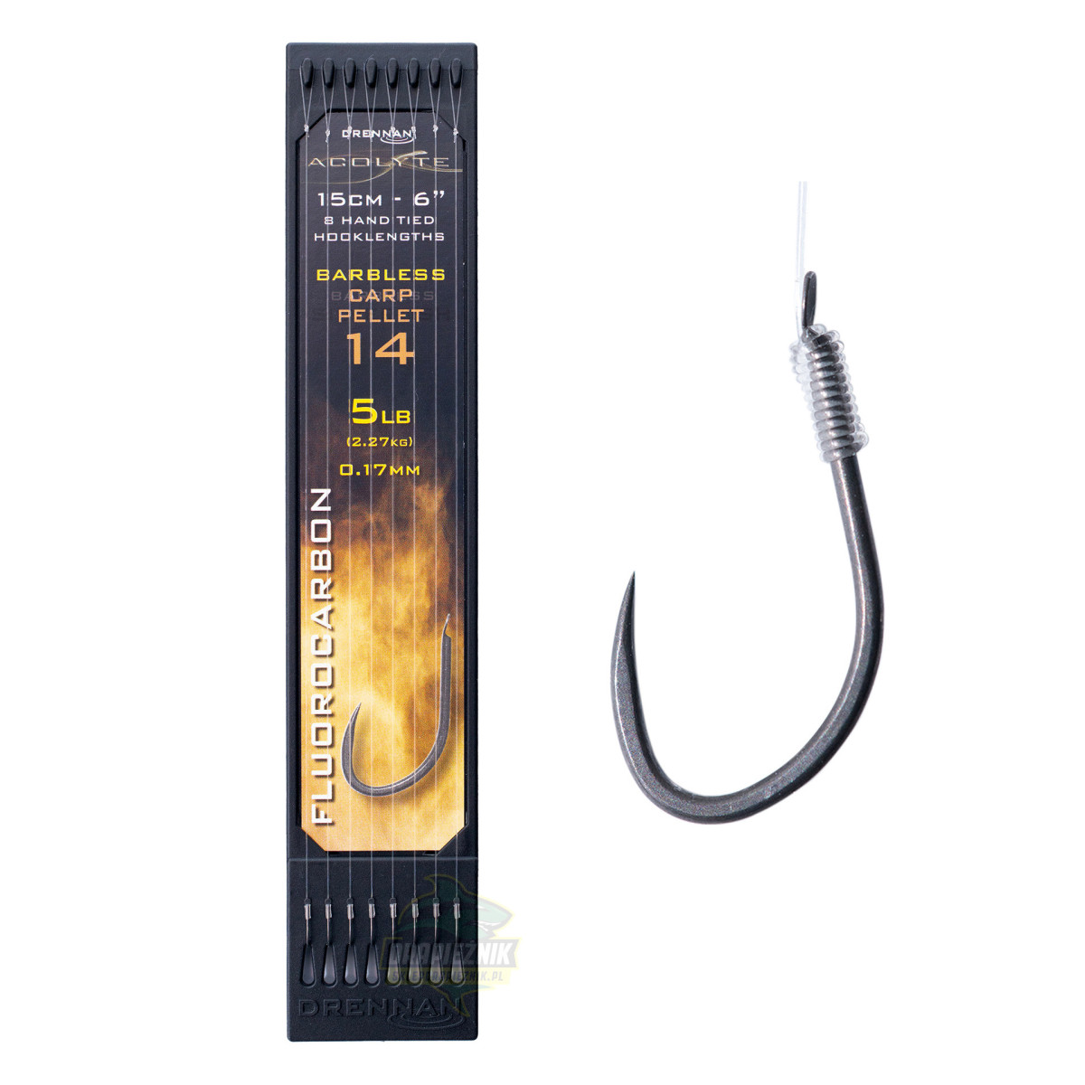 HNAC03 Przypony Drennan HOOK TO PLATE Acolyte Carp Pellet 15cm - roz.14