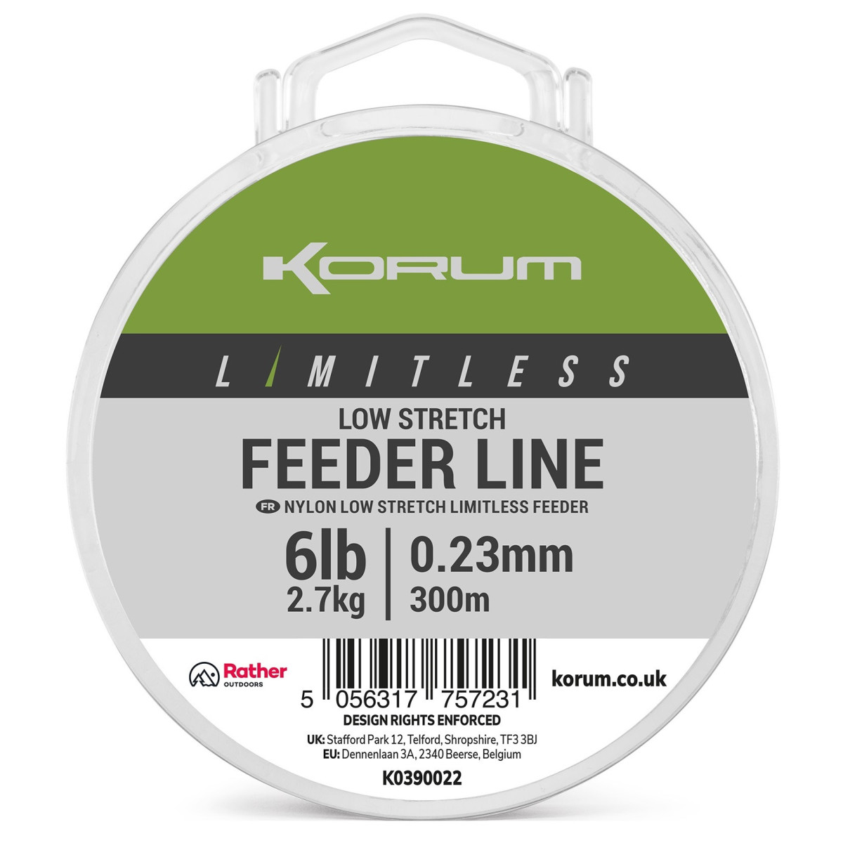 K0390022 Żyłka Korum Limitless Low Stretch Feeder Line 300m - 6lb // 0.23m