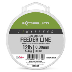 K0390025 Żyłka Korum Limitless Low Stretch Feeder Line 300m - 12lb // 0.30mm