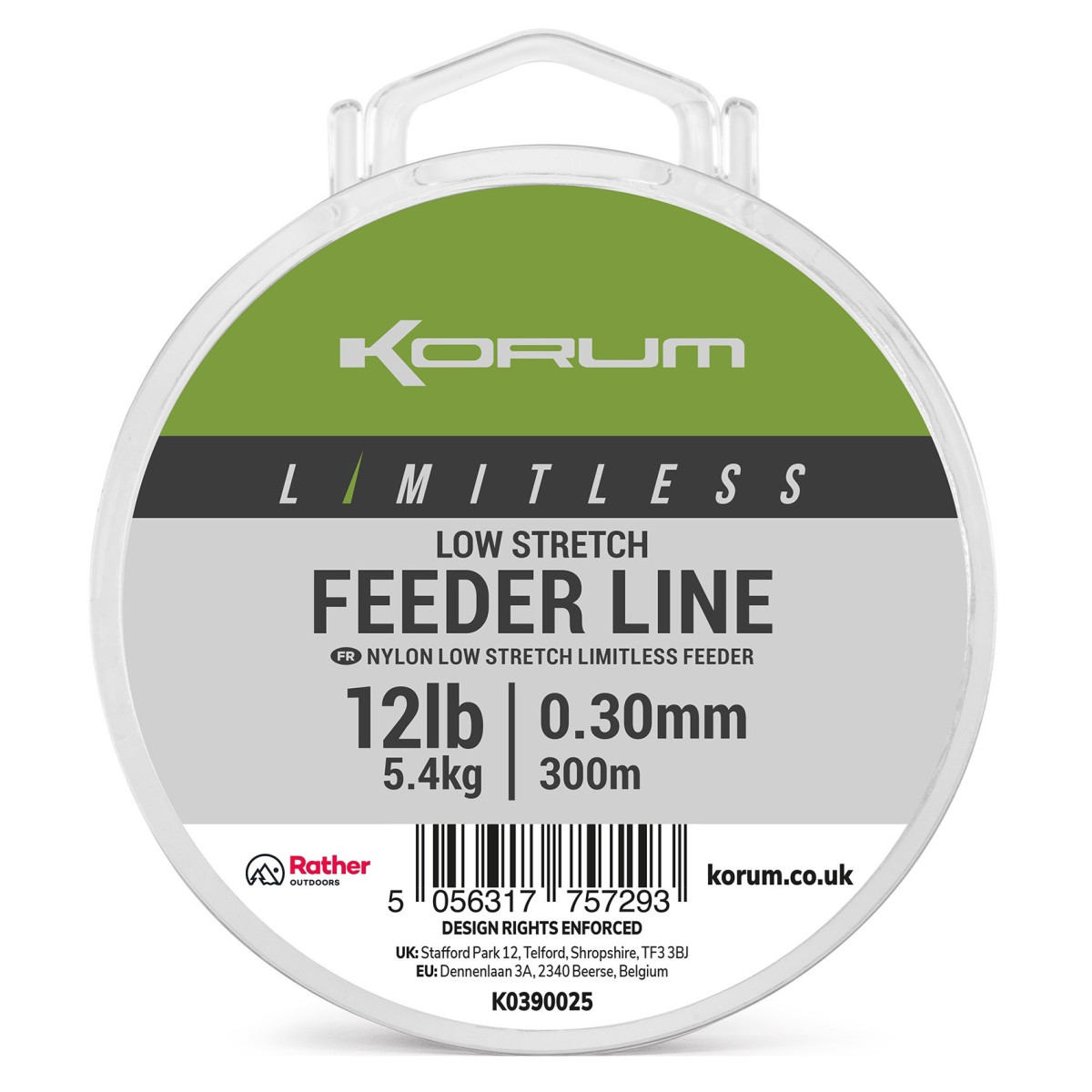 K0390025 Żyłka Korum Limitless Low Stretch Feeder Line 300m - 12lb // 0.30mm