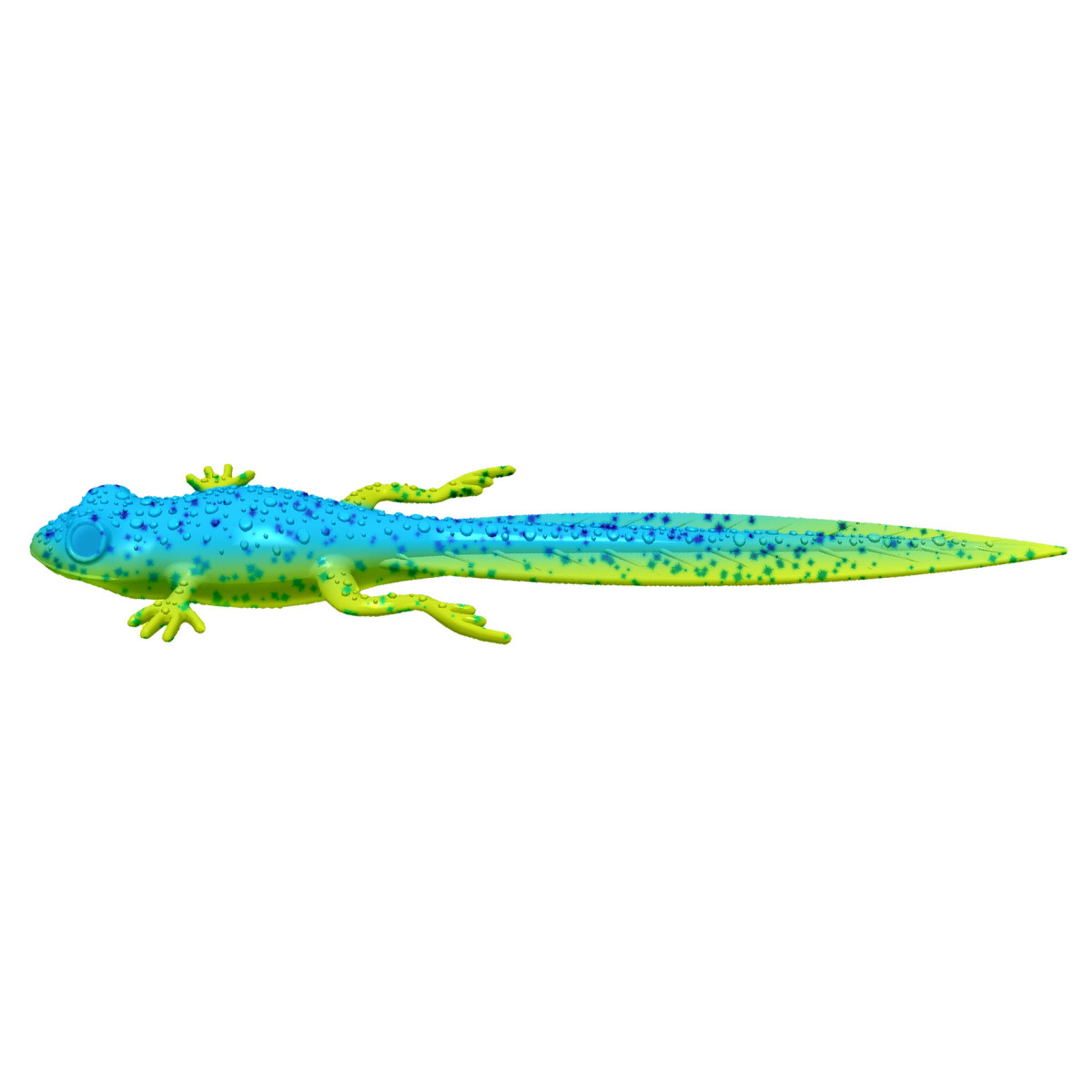 Libra Lures Frog Tadpole Tail 8.2'' 21cm - 127 / LIME CHARTREUSE BLUE