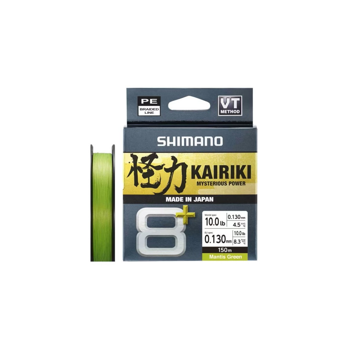 58XE1013015G Plecionka Shimano Kairiki 8+ 150m Mantis Green - 0,13mm