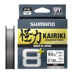 58XE0810015S Plecionka Shimano Kairiki 8+ 150m Steel Grey - 0,10mm