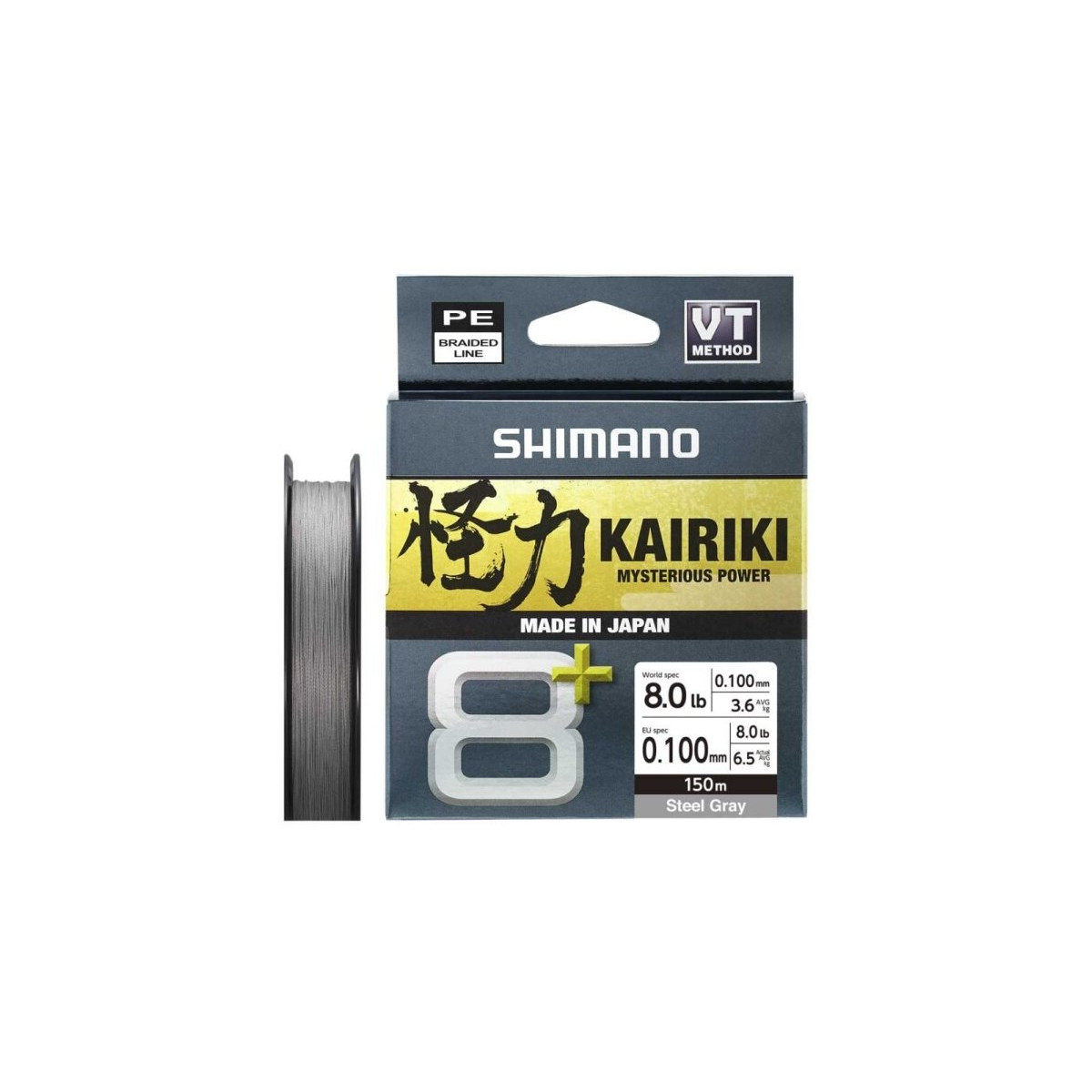 58XE0810015S Plecionka Shimano Kairiki 8+ 150m Steel Grey - 0,10mm