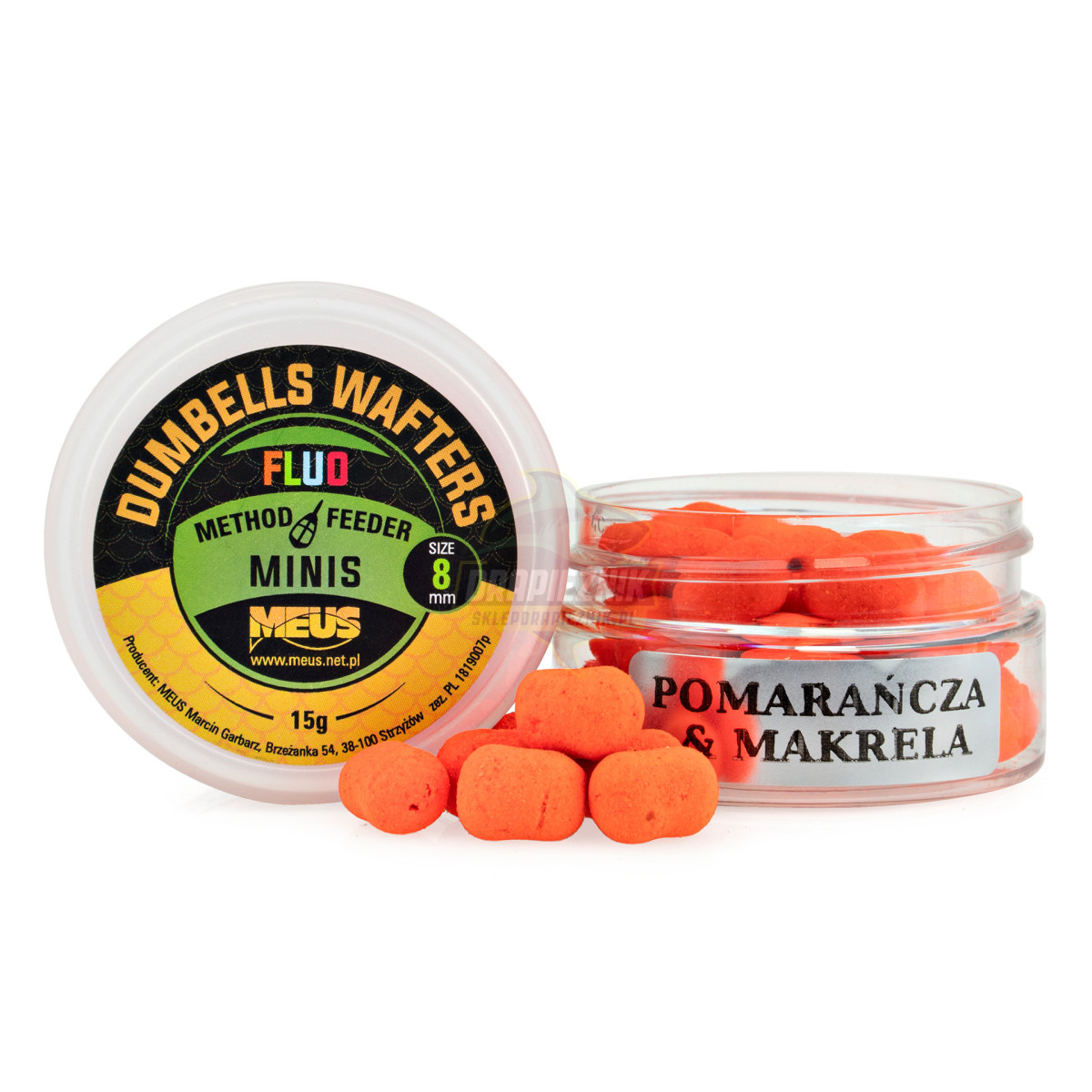 MDWPM Waftersy MEUS Dumbells Wafters Fluo Minis 8mm - Pomarańcza & Makrela